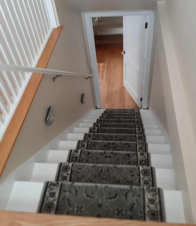 Picture of the stairs leading downstairs at Grandma's House at Circle K Farm